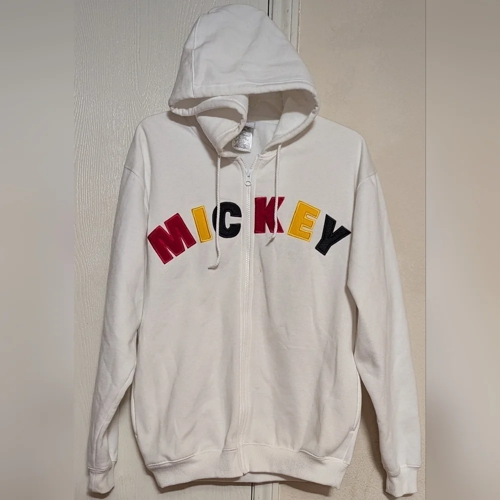 Disney Disneyland Resort Embroidered Mickey Mouse Zip Hoodie Size S New MSRP $46